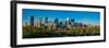 Skylines in a city, Bow River, Calgary, Alberta, Canada-null-Framed Photographic Print