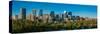 Skylines in a city, Bow River, Calgary, Alberta, Canada-null-Stretched Canvas