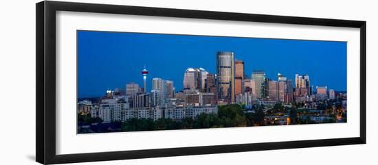 Skylines in a city, Calgary, Alberta, Canada-null-Framed Photographic Print