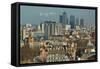 Skylines with Canary Wharf and Offices, London, England, United Kingdom-Charles Bowman-Framed Stretched Canvas