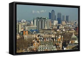 Skylines with Canary Wharf and Offices, London, England, United Kingdom-Charles Bowman-Framed Stretched Canvas