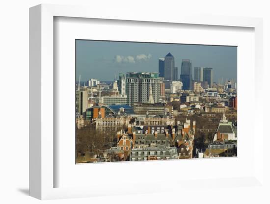 Skylines with Canary Wharf and Offices, London, England, United Kingdom-Charles Bowman-Framed Photographic Print