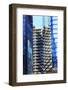 Skyscraper Apartments Glass Buildings Abstract Blue Reflection New York City, Ny-William Perry-Framed Photographic Print