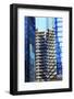 Skyscraper Apartments Glass Buildings Abstract Blue Reflection New York City, Ny-William Perry-Framed Photographic Print