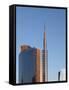 Skyscraper at Sunset, Garibaldi District, Milan, Lombardy, Italy, Europe-Vincenzo Lombardo-Framed Stretched Canvas