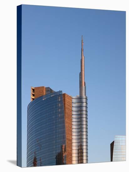 Skyscraper at Sunset, Garibaldi District, Milan, Lombardy, Italy, Europe-Vincenzo Lombardo-Stretched Canvas