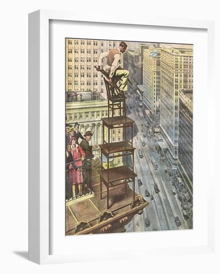 Skyscraper Table Tower-null-Framed Art Print