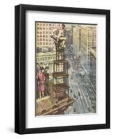 Skyscraper Table Tower-null-Framed Art Print