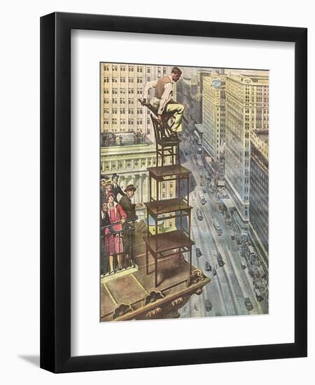 Skyscraper Table Tower-null-Framed Art Print