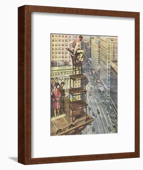 Skyscraper Table Tower-null-Framed Art Print