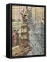 Skyscraper Table Tower-null-Framed Stretched Canvas