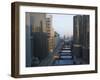 Skyscrapers Along the Chicago River and West Wacker Drive at Dawn, Chicago, Illinois, USA-Amanda Hall-Framed Premium Photographic Print