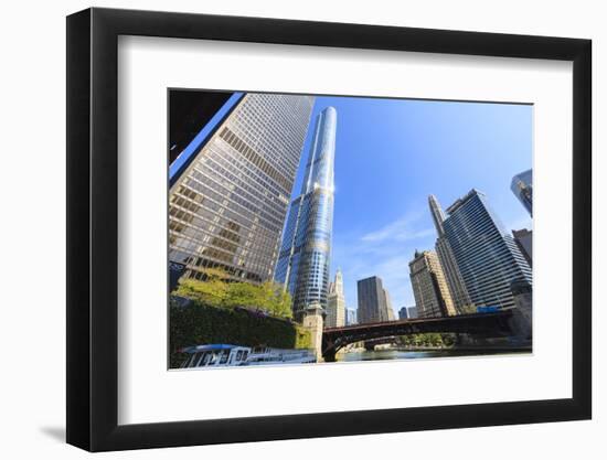 Skyscrapers Along the Chicago River, Including Trump Tower, Chicago, Illinois, USA-Amanda Hall-Framed Photographic Print