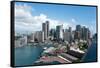 Skyscrapers and Circular Quay Seen from Observation Pylon of Sydney Harbour Bridge, Sydney-null-Framed Stretched Canvas