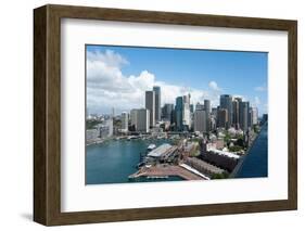 Skyscrapers and Circular Quay Seen from Observation Pylon of Sydney Harbour Bridge, Sydney-null-Framed Photographic Print