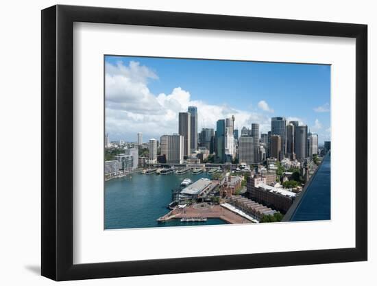 Skyscrapers and Circular Quay Seen from Observation Pylon of Sydney Harbour Bridge, Sydney-null-Framed Photographic Print