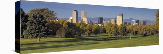 Skyscrapers Around a Golf Course, Denver, Colorado, USA-null-Stretched Canvas