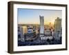 Skyscrapers at sunset, City Centre, Warsaw, Masovian Voivodeship, Poland, Europe-Karol Kozlowski-Framed Photographic Print