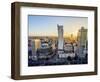 Skyscrapers at sunset, City Centre, Warsaw, Masovian Voivodeship, Poland, Europe-Karol Kozlowski-Framed Photographic Print