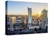 Skyscrapers at sunset, City Centre, Warsaw, Masovian Voivodeship, Poland, Europe-Karol Kozlowski-Stretched Canvas