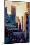 skyscrapers at sunset-null-Mounted Art Print