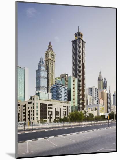 Skyscrapers at the 308th Road, Sheikh Zayed Road, Dubai, United Arab Emirates-Rainer Mirau-Mounted Photographic Print