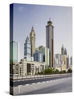 Skyscrapers at the 308th Road, Sheikh Zayed Road, Dubai, United Arab Emirates-Rainer Mirau-Stretched Canvas