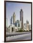 Skyscrapers at the 308th Road, Sheikh Zayed Road, Dubai, United Arab Emirates-Rainer Mirau-Framed Photographic Print