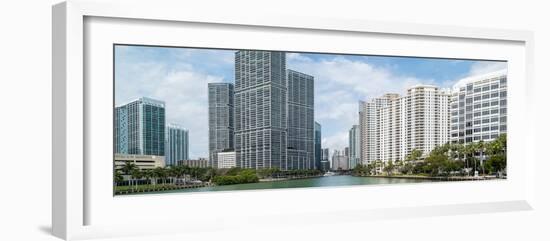 Skyscrapers at the waterfront, Brickell Key, Brickell, Miami, Florida, USA-null-Framed Photographic Print