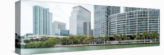 Skyscrapers at the waterfront, Brickell, Miami, Florida, USA-null-Stretched Canvas