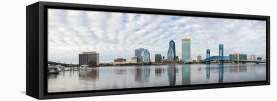 Skyscrapers at the waterfront, Main Street Bridge, St. John's River, Jacksonville, Florida, USA-null-Framed Stretched Canvas