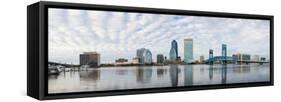 Skyscrapers at the waterfront, Main Street Bridge, St. John's River, Jacksonville, Florida, USA-null-Framed Stretched Canvas