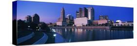 Skyscrapers at the waterfront, Scioto River, Columbus, Ohio, USA-null-Stretched Canvas