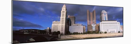 Skyscrapers at the waterfront, Scioto River, Columbus, Ohio, USA-null-Mounted Photographic Print