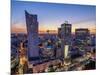 Skyscrapers at twilight, City Centre, Warsaw, Masovian Voivodeship, Poland, Europe-Karol Kozlowski-Mounted Photographic Print