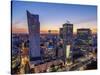 Skyscrapers at twilight, City Centre, Warsaw, Masovian Voivodeship, Poland, Europe-Karol Kozlowski-Stretched Canvas