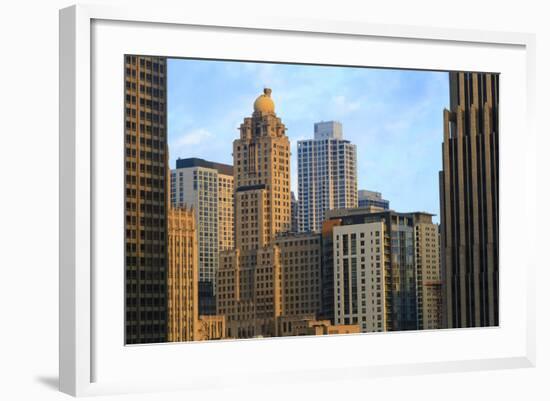 Skyscrapers, Chicago, Illinois, United States of America, North America-Amanda Hall-Framed Photographic Print