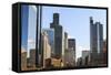 Skyscrapers, Chicago, Illinois, United States of America, North America-Amanda Hall-Framed Stretched Canvas