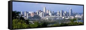 Skyscrapers in a City, Cincinnati, Ohio, USA-null-Framed Stretched Canvas