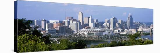 Skyscrapers in a City, Cincinnati, Ohio, USA-null-Stretched Canvas