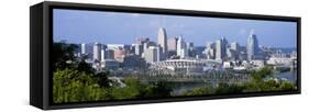 Skyscrapers in a City, Cincinnati, Ohio, USA-null-Framed Stretched Canvas