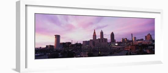 Skyscrapers in a city, Cleveland, Ohio, USA-null-Framed Photographic Print