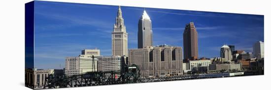 Skyscrapers in a city, Cleveland, Ohio, USA-null-Stretched Canvas