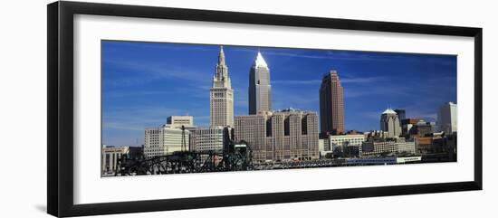 Skyscrapers in a city, Cleveland, Ohio, USA-null-Framed Photographic Print