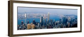 Skyscrapers in a City, Victoria Harbour, Hong Kong, China-null-Framed Photographic Print