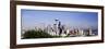 Skyscrapers in a City with a Mountain in the Background, Mt Rainier, Mt Rainier National Park-null-Framed Photographic Print