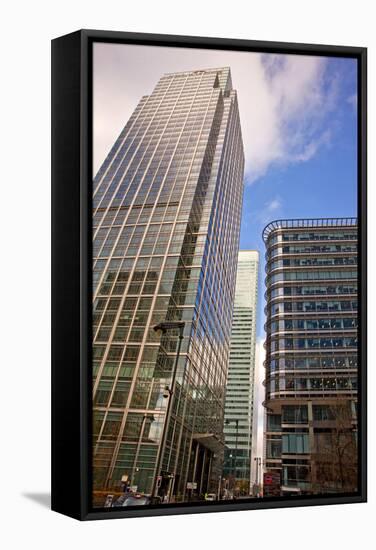 Skyscrapers in Canary Wharf, London's Financial and Bsiness District Quarter-Veneratio-Framed Stretched Canvas
