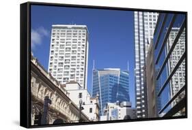 Skyscrapers in Downtown Auckland, North Island, New Zealand, Pacific-Ian-Framed Stretched Canvas