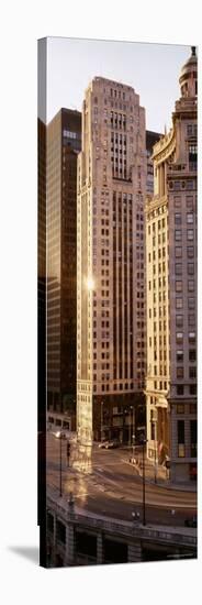 Skyscrapers in Michigan Avenue, Wacker Drive, Chicago, Illinois, USA-null-Stretched Canvas