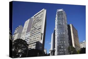 Skyscrapers in Praca Sete, Belo Horizonte, Minas Gerais, Brazil, South America-Ian Trower-Stretched Canvas